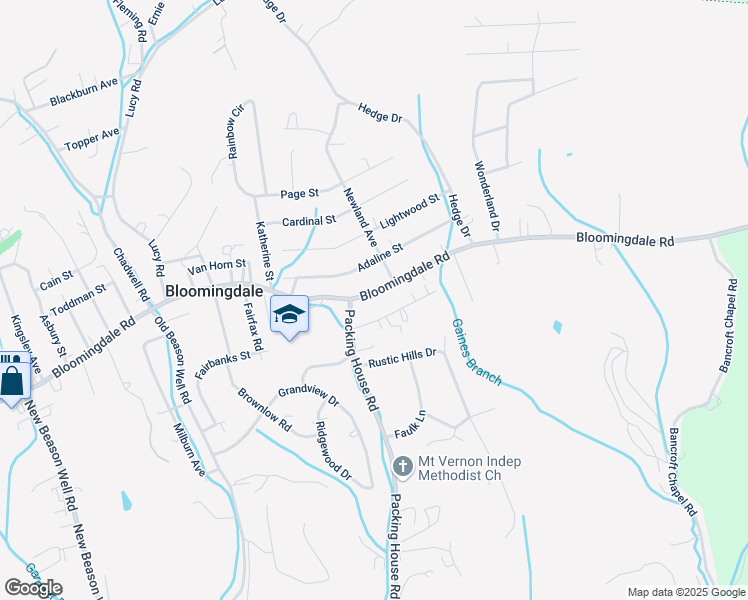 map of restaurants, bars, coffee shops, grocery stores, and more near 3335 Springwood Lane in Kingsport