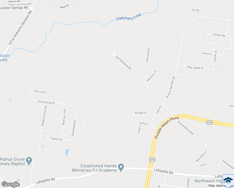 map of restaurants, bars, coffee shops, grocery stores, and more near 1276 Garrettsburg Road in Clarksville