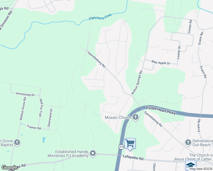 map of restaurants, bars, coffee shops, grocery stores, and more near 1150 Garrettsburg Road in Clarksville