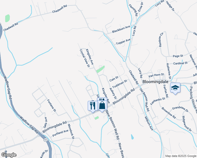 map of restaurants, bars, coffee shops, grocery stores, and more near 176 Kingsley Avenue in Kingsport