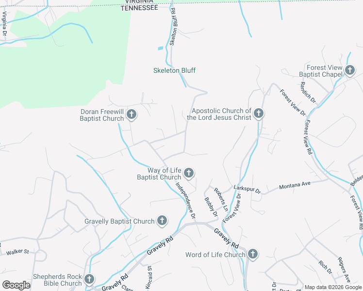 map of restaurants, bars, coffee shops, grocery stores, and more near 1135 Qualls Road in Kingsport