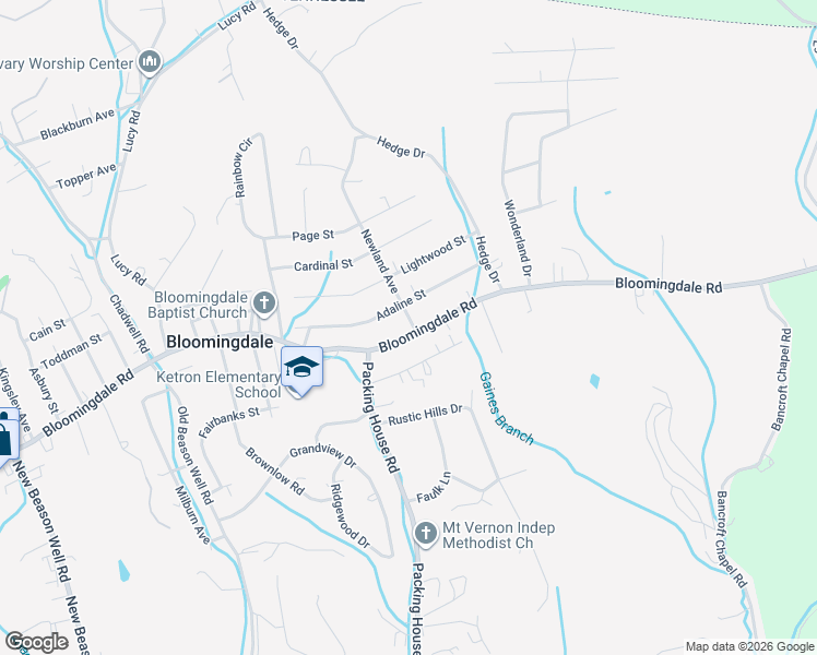 map of restaurants, bars, coffee shops, grocery stores, and more near 3354 Bloomingdale Road in Kingsport