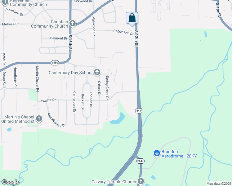 map of restaurants, bars, coffee shops, grocery stores, and more near 1402 Tabard Drive in Murray