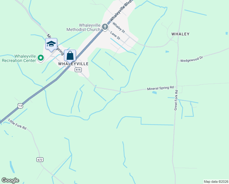 map of restaurants, bars, coffee shops, grocery stores, and more near 238 County Road 616 in Suffolk