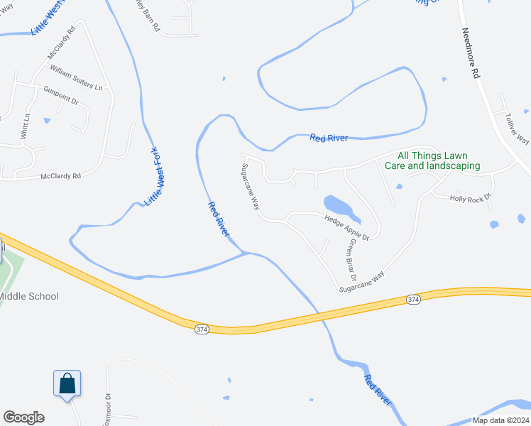 map of restaurants, bars, coffee shops, grocery stores, and more near 822 Sugarcane Way in Clarksville