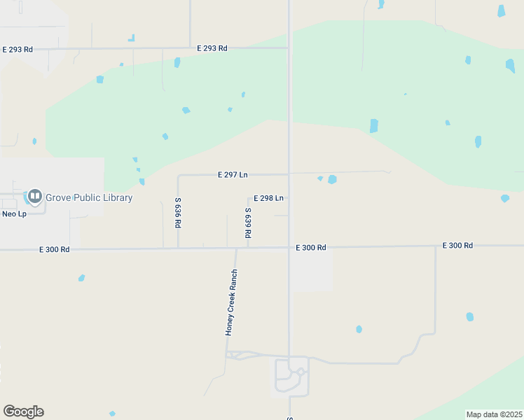 map of restaurants, bars, coffee shops, grocery stores, and more near 29840 South 639 Road in Grove