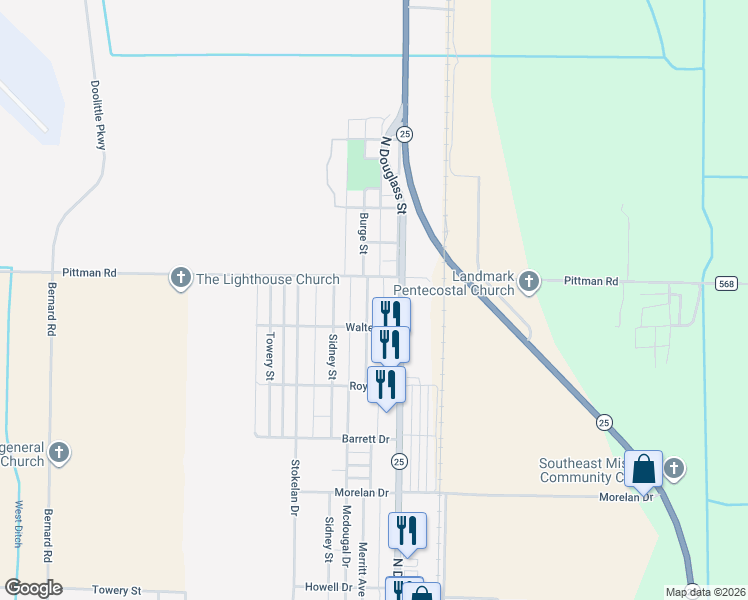 map of restaurants, bars, coffee shops, grocery stores, and more near 1806 Merritt Avenue in Malden