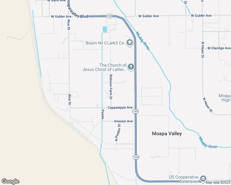 map of restaurants, bars, coffee shops, grocery stores, and more near 2440 Robison Farm Drive in Moapa Valley