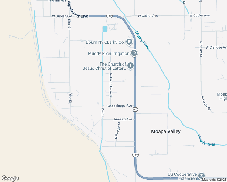 map of restaurants, bars, coffee shops, grocery stores, and more near 2440 Robison Farm Drive in Moapa Valley