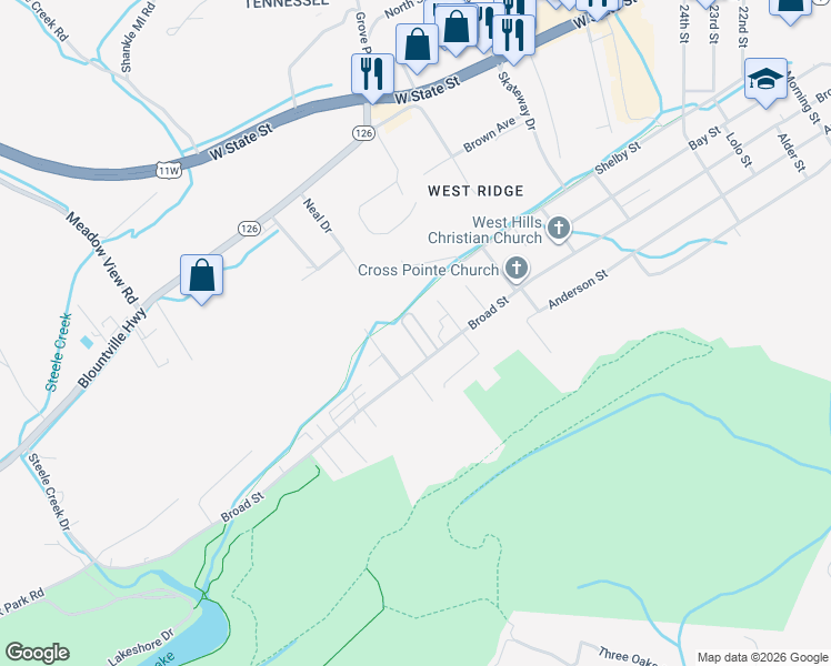 map of restaurants, bars, coffee shops, grocery stores, and more near 2815 Broad St in Bristol