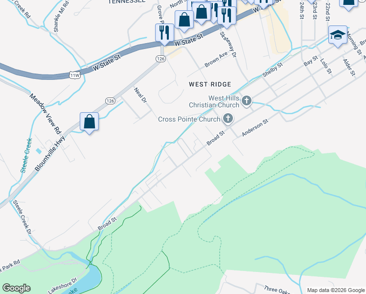 map of restaurants, bars, coffee shops, grocery stores, and more near 2815 Broad Street in Bristol