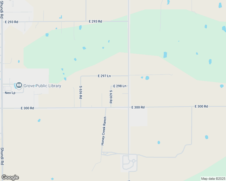 map of restaurants, bars, coffee shops, grocery stores, and more near 29840 South 639 Road in Grove