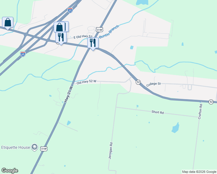 map of restaurants, bars, coffee shops, grocery stores, and more near 52 Old Highway 52 West in Portland