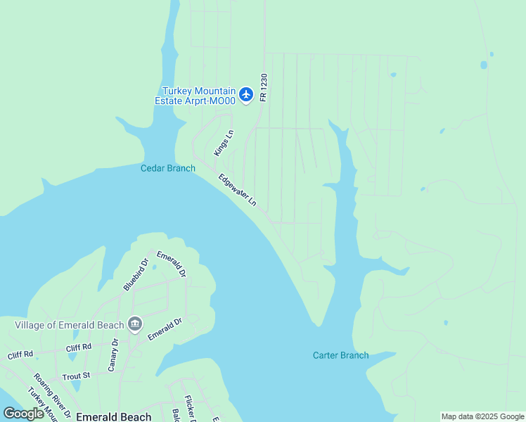 map of restaurants, bars, coffee shops, grocery stores, and more near Edgewater Lane in Shell Knob