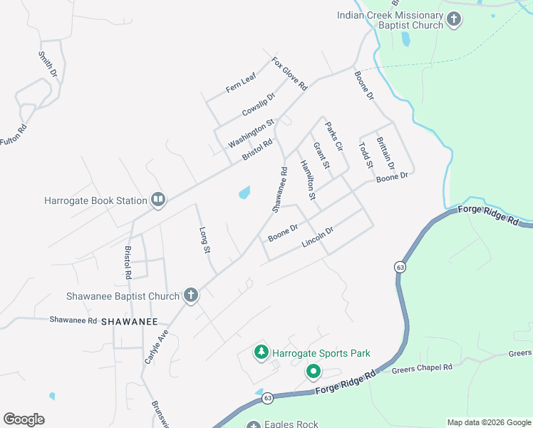 map of restaurants, bars, coffee shops, grocery stores, and more near 1031 Shawanee Road in Harrogate