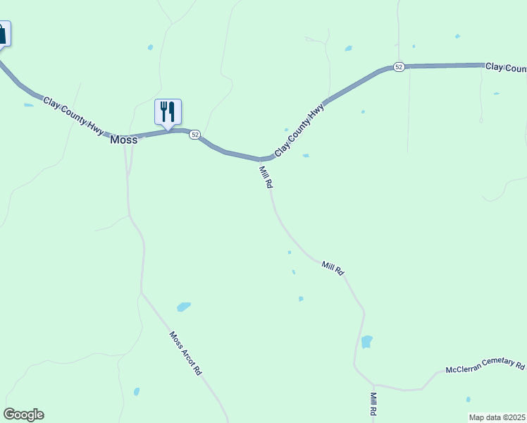 map of restaurants, bars, coffee shops, grocery stores, and more near 1022 Mill Road in Moss