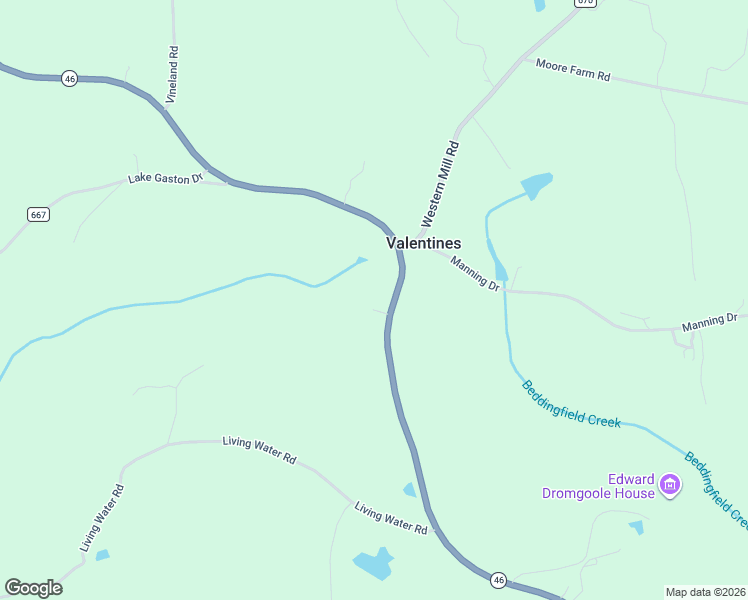 map of restaurants, bars, coffee shops, grocery stores, and more near 3489 Christanna Highway in Valentines