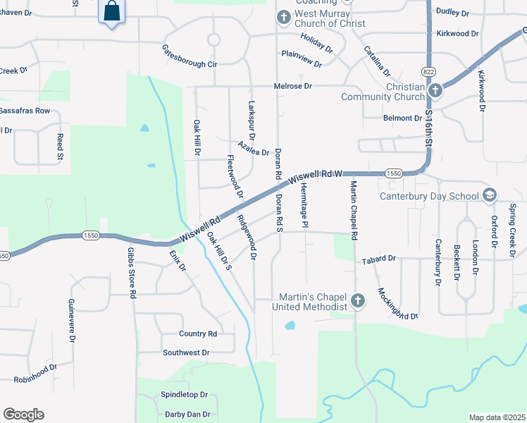 map of restaurants, bars, coffee shops, grocery stores, and more near 1800-1898 Westwood Drive in Murray