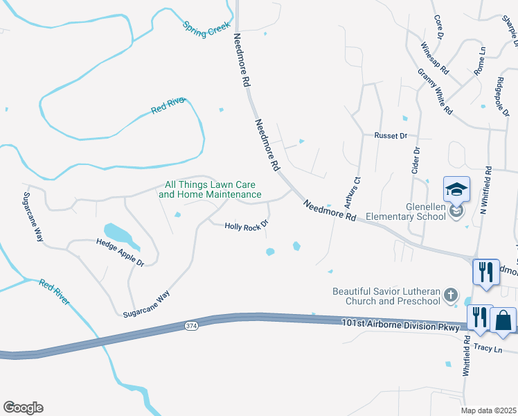 map of restaurants, bars, coffee shops, grocery stores, and more near 2672 Elkmont Drive in Clarksville