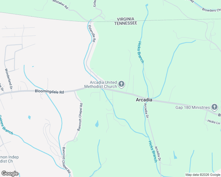 map of restaurants, bars, coffee shops, grocery stores, and more near 3937 Bloomingdale Road in Kingsport