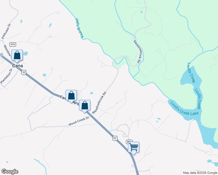 map of restaurants, bars, coffee shops, grocery stores, and more near State Road 688 in Cana