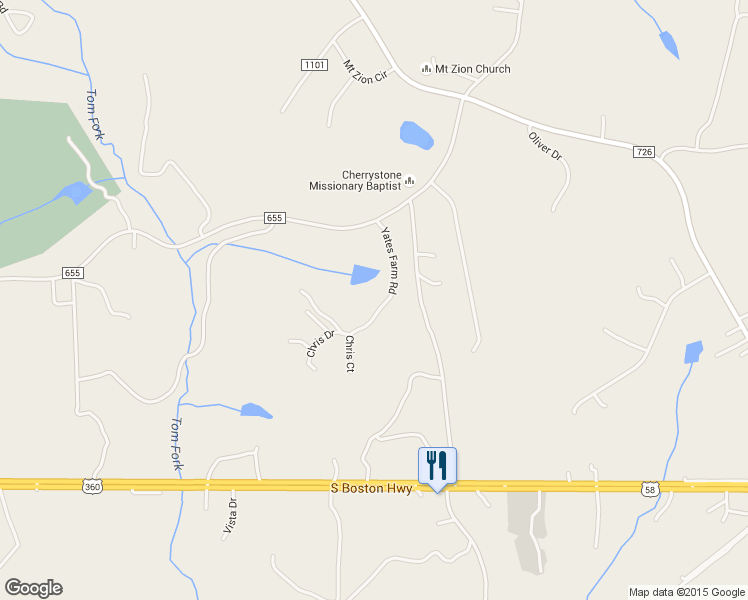 map of restaurants, bars, coffee shops, grocery stores, and more near 324 Yates Farm Road in Ringgold