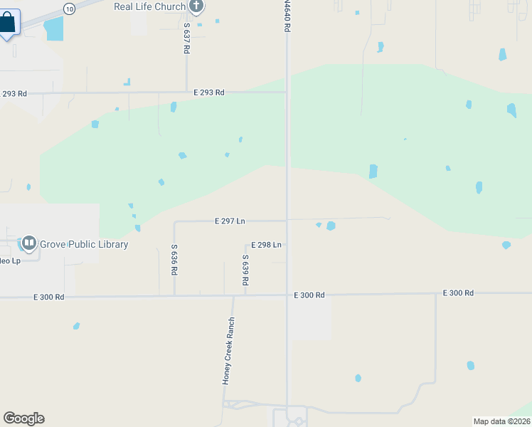 map of restaurants, bars, coffee shops, grocery stores, and more near 63971 East 297 Lane in Grove