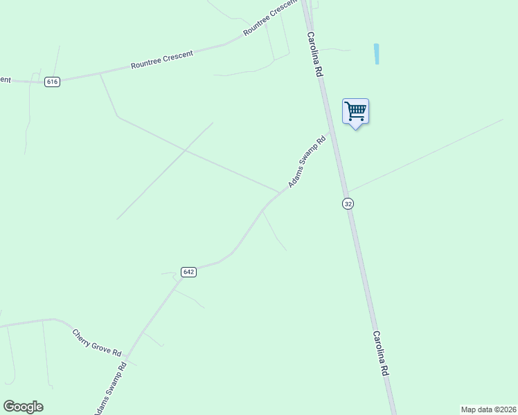 map of restaurants, bars, coffee shops, grocery stores, and more near 3565 Adams Swamp Road in Suffolk