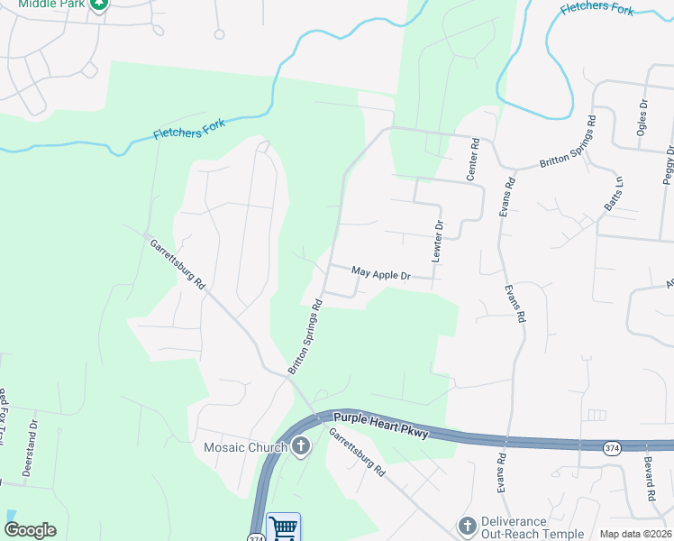 map of restaurants, bars, coffee shops, grocery stores, and more near 993 May Apple Drive in Clarksville