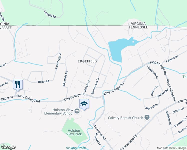 map of restaurants, bars, coffee shops, grocery stores, and more near 216 Melody Ln in Bristol