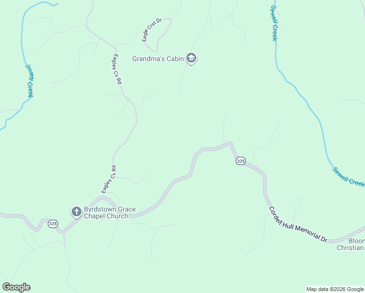 map of restaurants, bars, coffee shops, grocery stores, and more near 1756 Cordell Hull Memorial Drive in Byrdstown