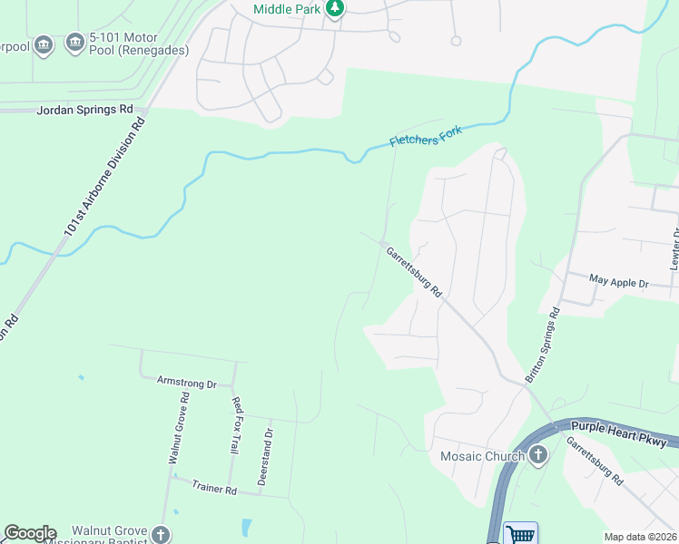 map of restaurants, bars, coffee shops, grocery stores, and more near 1322 Garrettsburg Road in Clarksville