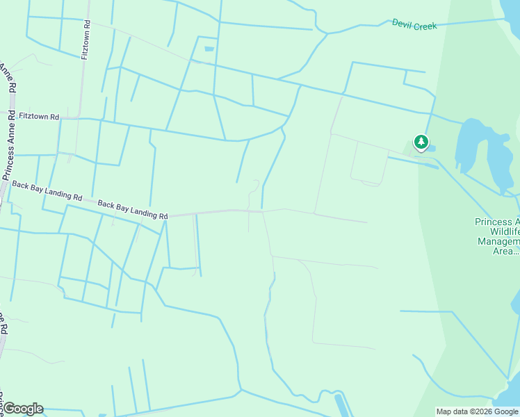 map of restaurants, bars, coffee shops, grocery stores, and more near 1504 Back Bay Landing Road in Virginia Beach