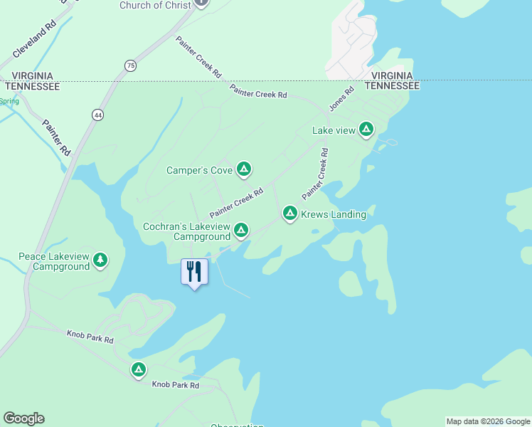 map of restaurants, bars, coffee shops, grocery stores, and more near 879 Painter Creek Road in Bristol