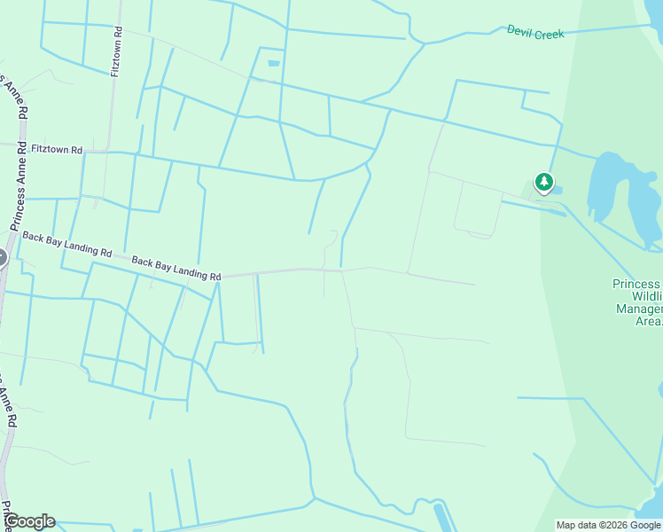 map of restaurants, bars, coffee shops, grocery stores, and more near 1504 Back Bay Landing Road in Virginia Beach