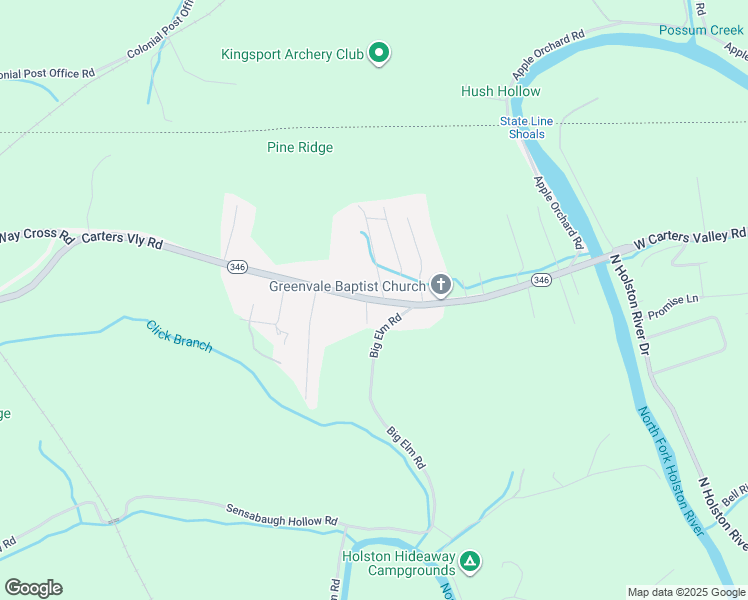 map of restaurants, bars, coffee shops, grocery stores, and more near 6747 Carters Valley Road in Church Hill