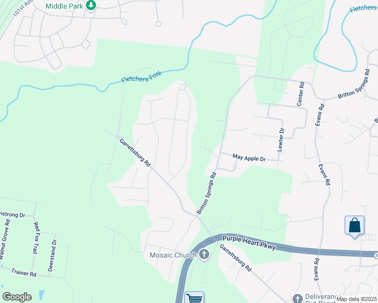 map of restaurants, bars, coffee shops, grocery stores, and more near 1157 Meachem Drive in Clarksville