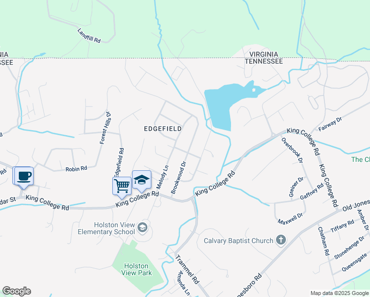 map of restaurants, bars, coffee shops, grocery stores, and more near 216 Melody Lane in Bristol