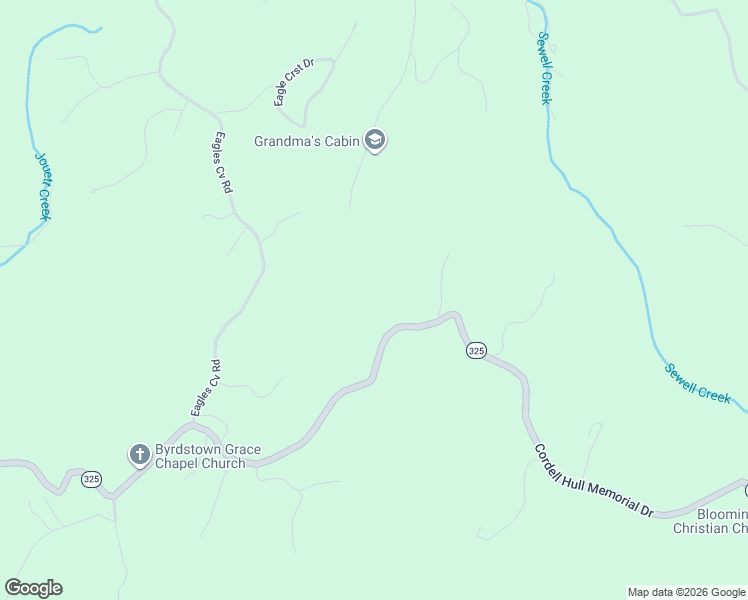 map of restaurants, bars, coffee shops, grocery stores, and more near 1756 Cordell Hull Memorial in Byrdstown