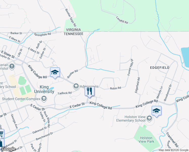 map of restaurants, bars, coffee shops, grocery stores, and more near 415 Robin Road in Bristol