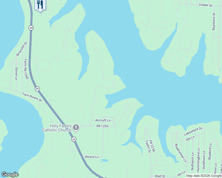 map of restaurants, bars, coffee shops, grocery stores, and more near 26900-26998 Cottage Lane in Shell Knob
