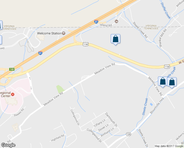 map of restaurants, bars, coffee shops, grocery stores, and more near 454 Meadow View Road in Bristol