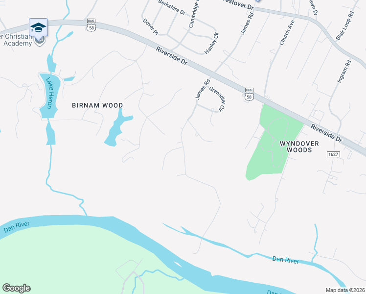 map of restaurants, bars, coffee shops, grocery stores, and more near 501 Beechtree Court in Danville