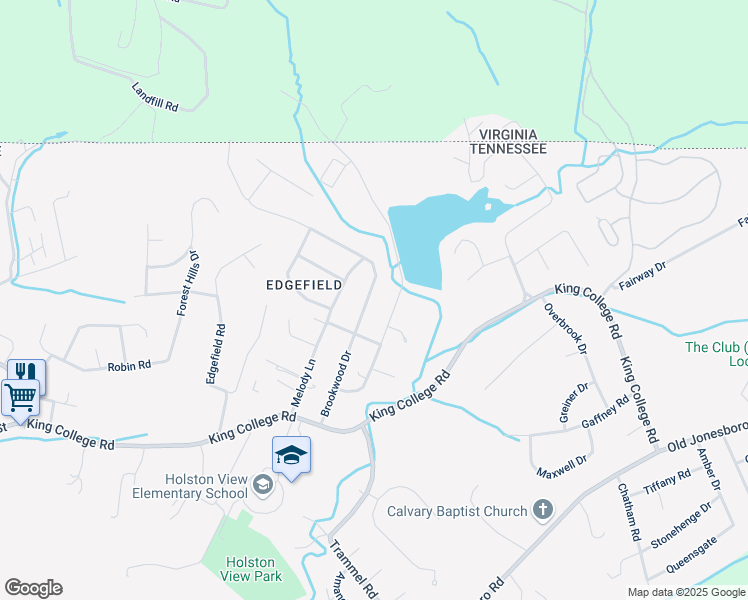 map of restaurants, bars, coffee shops, grocery stores, and more near 316 Brookwood Drive in Bristol