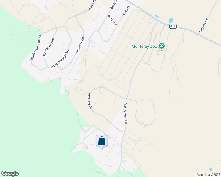 map of restaurants, bars, coffee shops, grocery stores, and more near 19625 Redding Drive in Salinas
