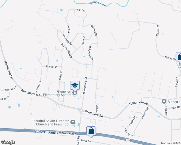 map of restaurants, bars, coffee shops, grocery stores, and more near 2756 Ridgepole Drive in Clarksville