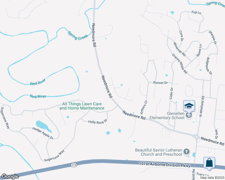 map of restaurants, bars, coffee shops, grocery stores, and more near 1052 Tolliver Way in Clarksville