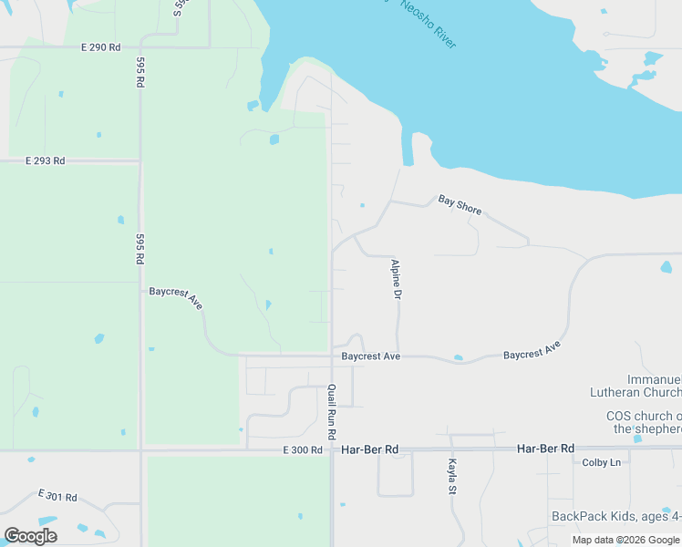 map of restaurants, bars, coffee shops, grocery stores, and more near 707 Quail Run Road in Grove