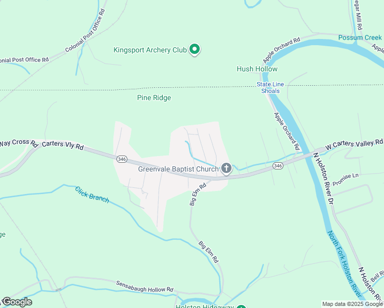 map of restaurants, bars, coffee shops, grocery stores, and more near 6753 Carters Valley Road in Church Hill