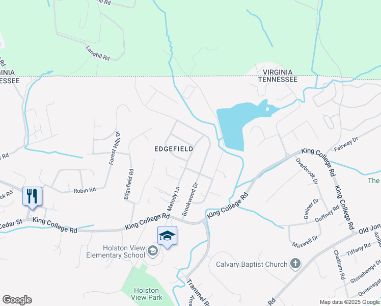 map of restaurants, bars, coffee shops, grocery stores, and more near 313 Melody Lane in Bristol